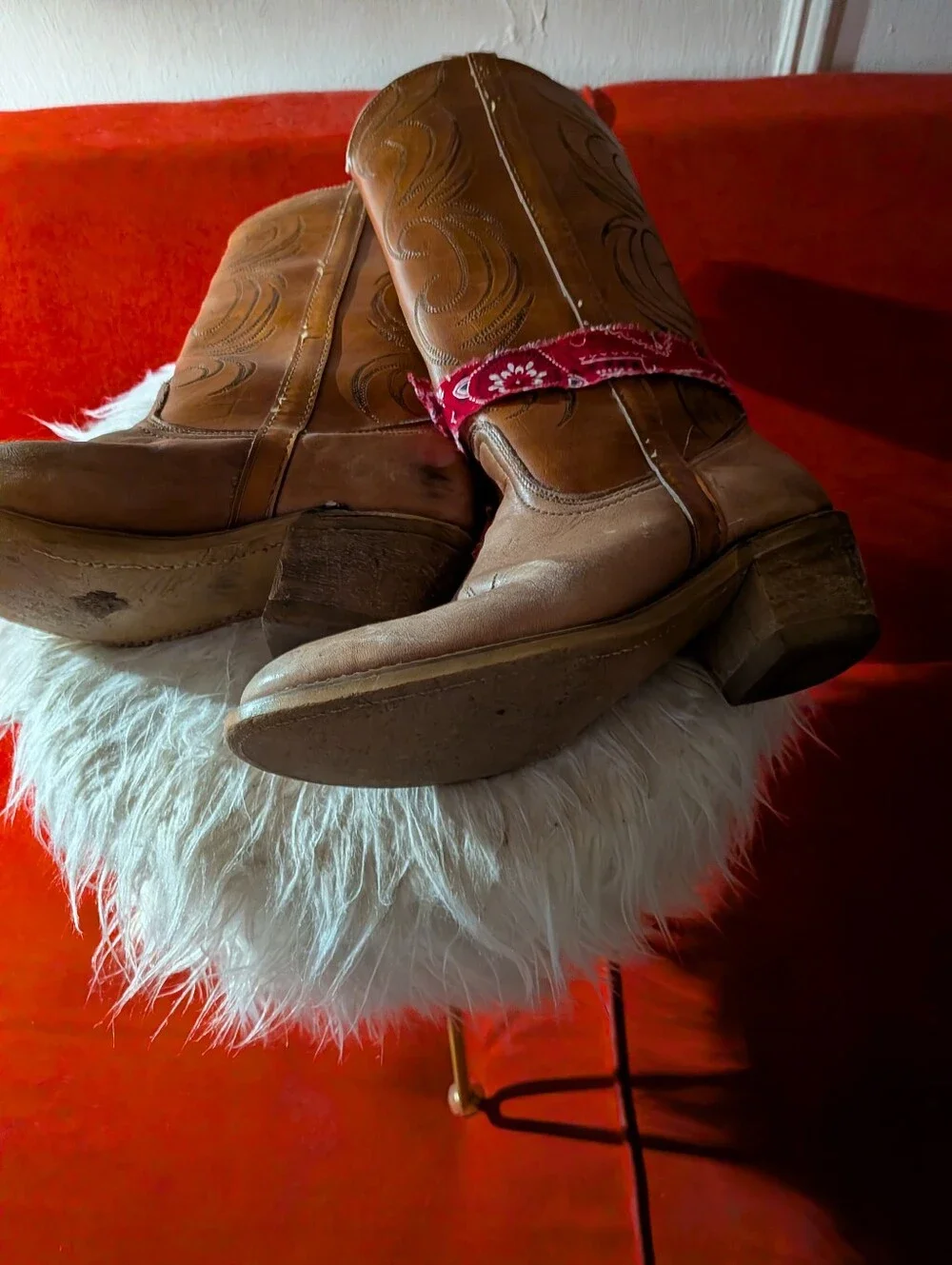 Vintage Brown Women's Cowboy Boots - Brown